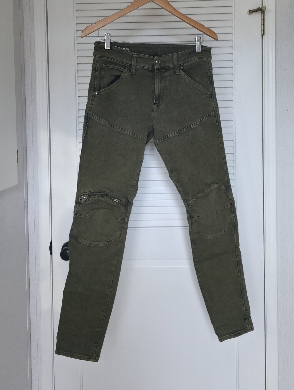 MENS G-STAR RAW 3D KNEE ZIP SKINNY JEANS (W28/L32)